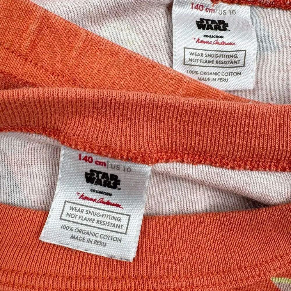 Hanna Andersson Star Wars Baby Yoda Pajama Set Size 140 cm US 10 Orange PJ